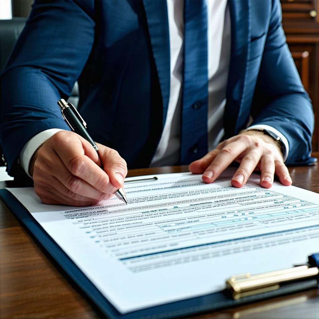 government oversight a man at a desk looking over a security compliance checklist